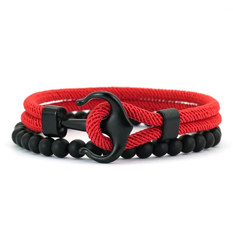 Noter Fashion 2Pcs Men Bracelet Set Premium Selected 4mm Cord Soft On Skin Colorfast 6 Colors Options Perfect Gift For Him Joias