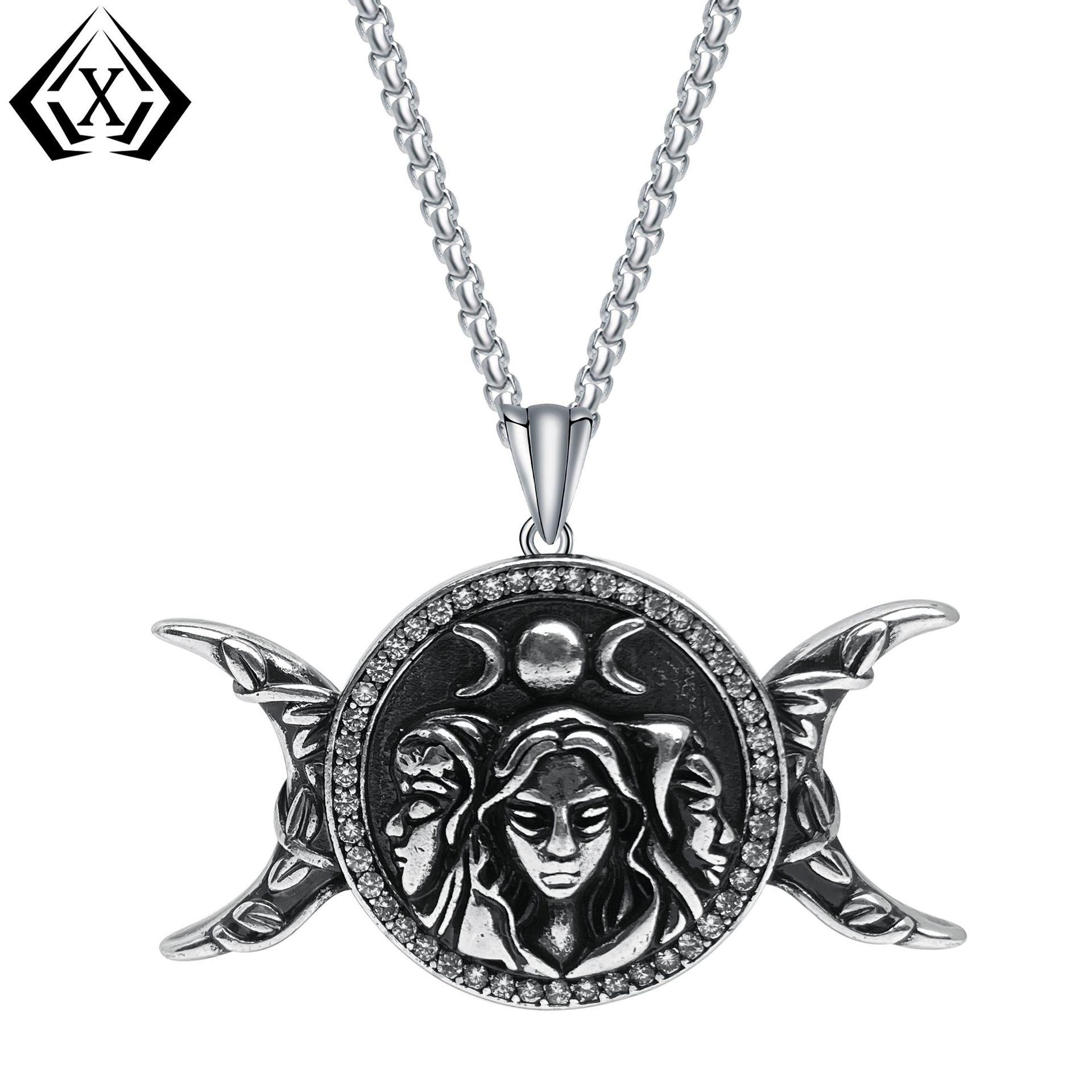 Ожерелье-кулон Xiweier «Темная двойная луна» - Унисекс