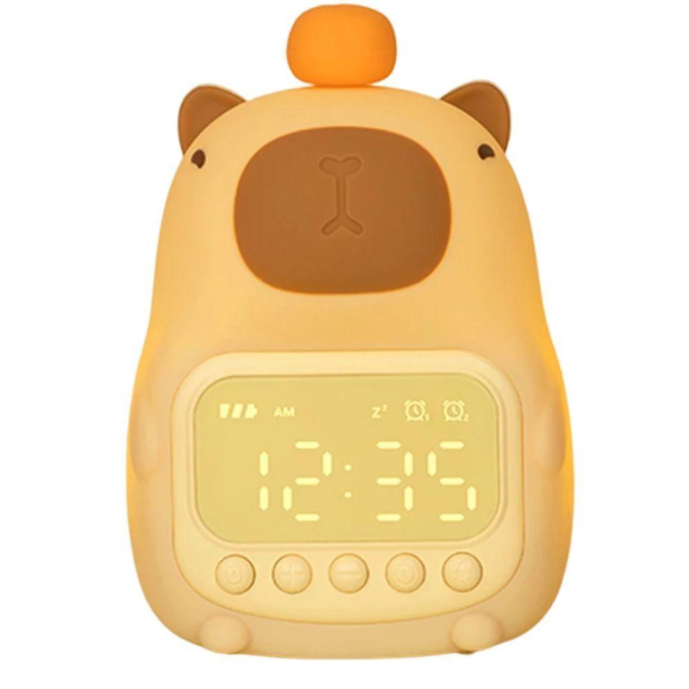 USB Rechargeable Capybara Night Light Charging ABS Capybara Alarm Clock Capybara Shape Temperature Display Bedside LED Clock