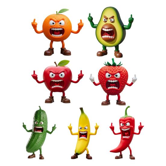 Zła Figurka Owocowa Środkowy Palec Ozdoba Owocowa Biurko Seria Owocowa Statua Warzywna do Dekoracji Biurka w Biurze Uwalnianie od Stresu