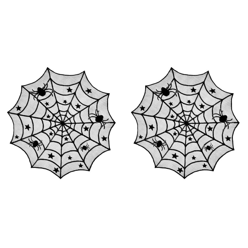 

2025 Halloween Decorations Black Lace Spider Web Tablecloth Table Runner Fireplace Mantel Scarf Halloween for Home Party Decor