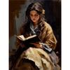 Vintage Read Elegant Girl Book Lovers Poster Women Portrait Oil Painting On Canvas Painting Wall Art Picture for Room Home Decor