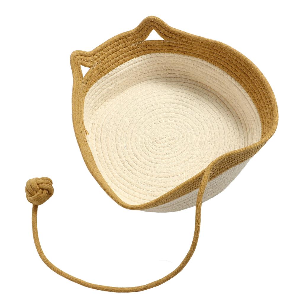 Handwoven Cotton Rope Cat Bed Multifunctional Exquisite Comfortable Cat House Bed for Pet Supplies