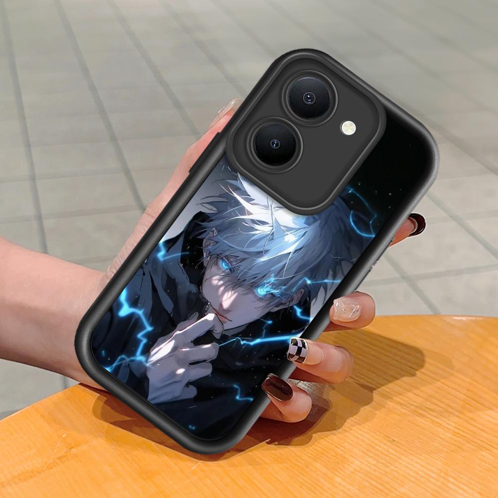 Soft Silicone Square Ladder Printing Pattern Phone Casing Full Cover Camera Shockproof Protection Rubber Case for Vivo