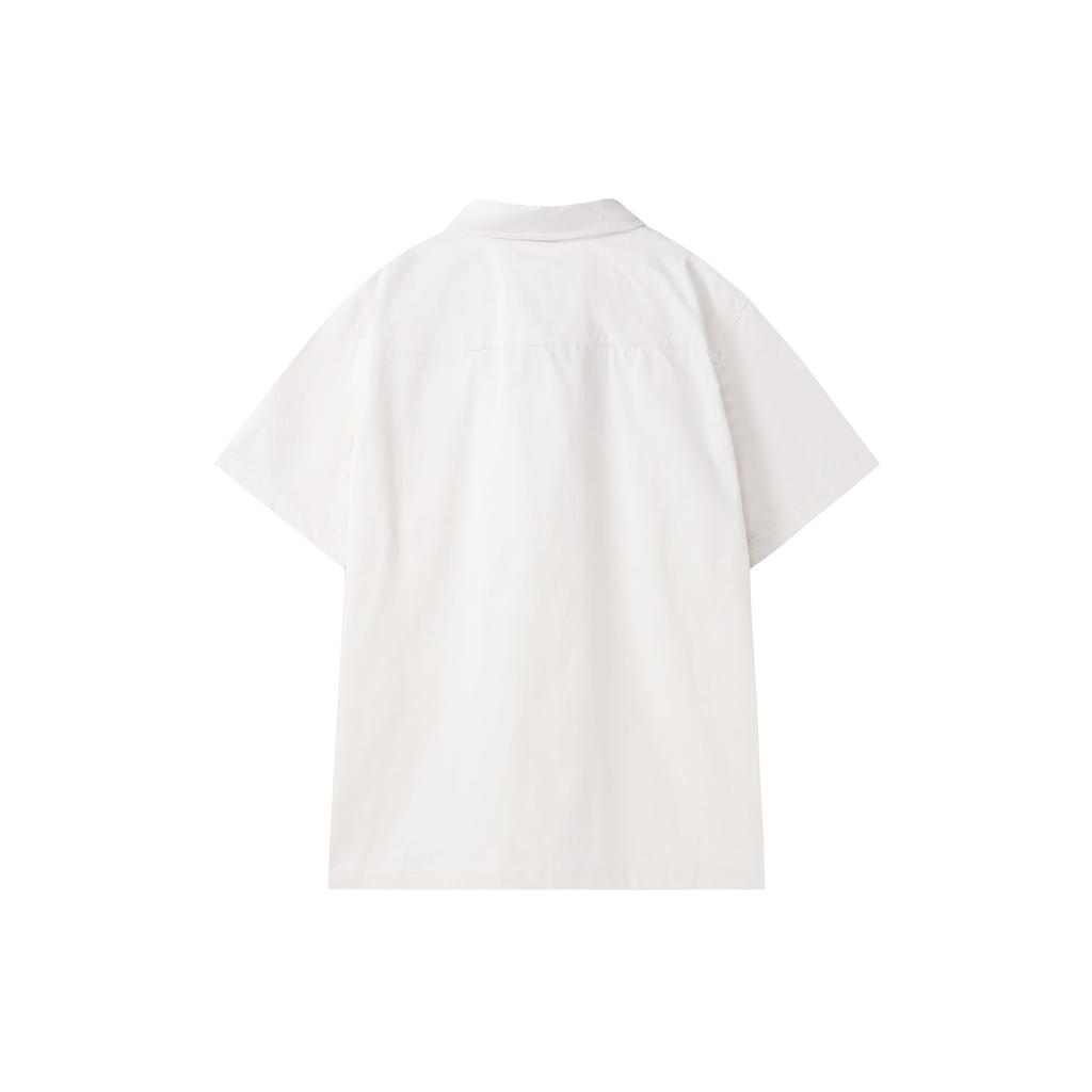 Nike Solid Color Logo Pocket Button-Down Short Sleeve Jacket Men Jacket White DX3341-030
