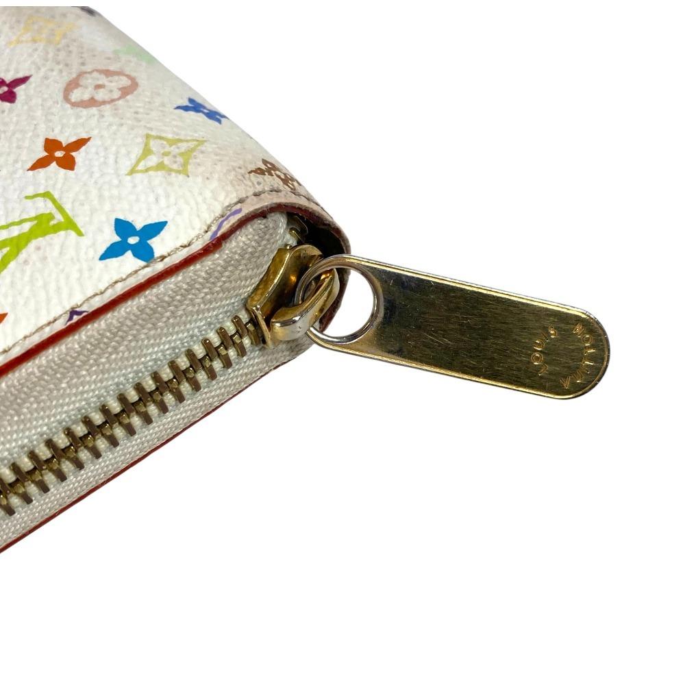 Louis Vuitton M60241 MonogramMulticolore Zippy Wallet Long Wallet White/pink