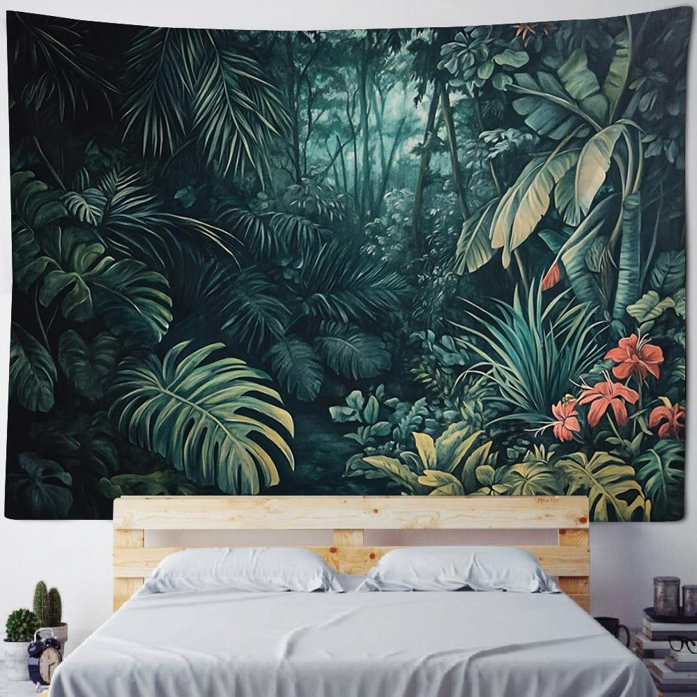 Tropical Plant Tapestry Cactus Wall Hanging Painting Nordic Style Bedroom Fabric Background Decoration Home Sofa Mat Bed Sheet