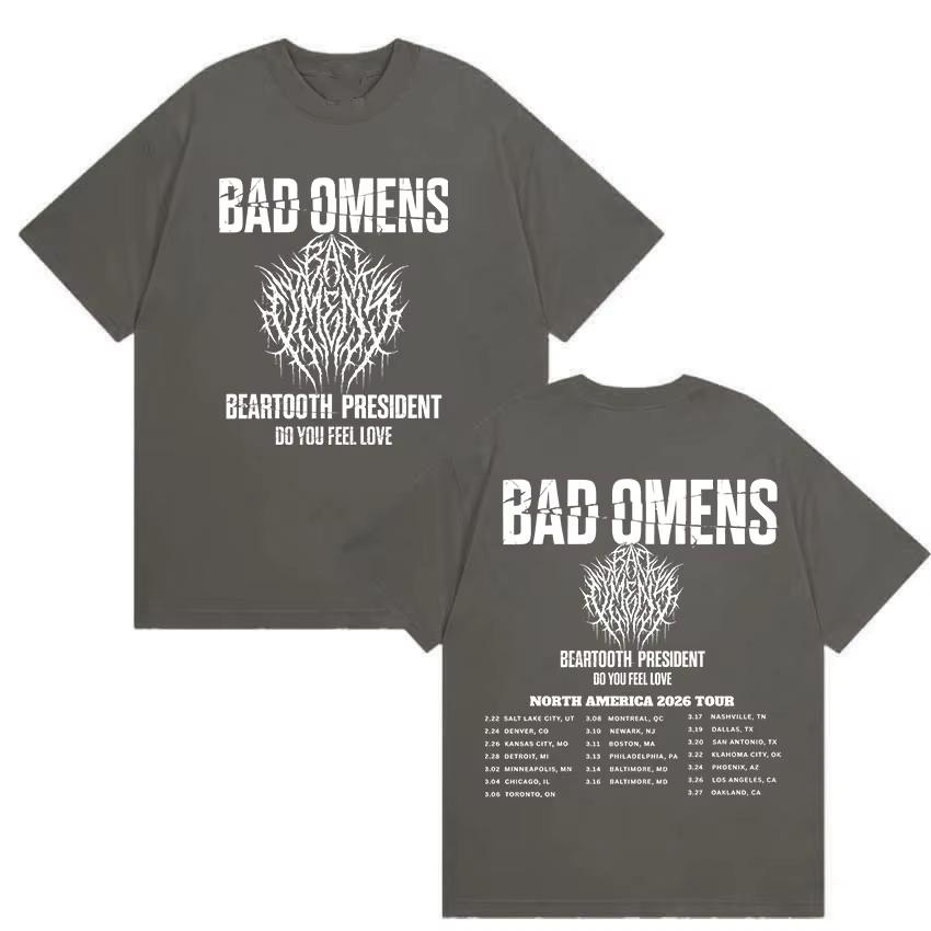 2026 Rock Band Bad OUnisexs Tour Graphic Tshirt Unisex and Women New Summer Gothic Clothing Hiphop Round Neck Short Sleeved Top