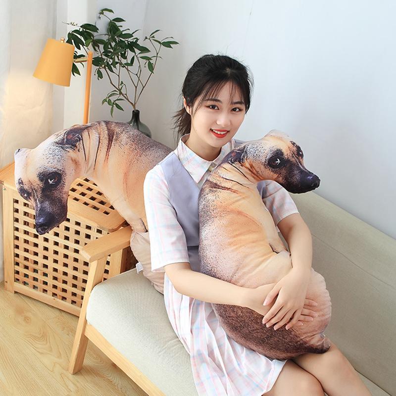 18 Kinds Dog Cat Animal Plush Pillow Both Sides Printing Stuffed Pug Corgi Hound Shar Pei Throw Pillow Sofa Home Decor Men Gift