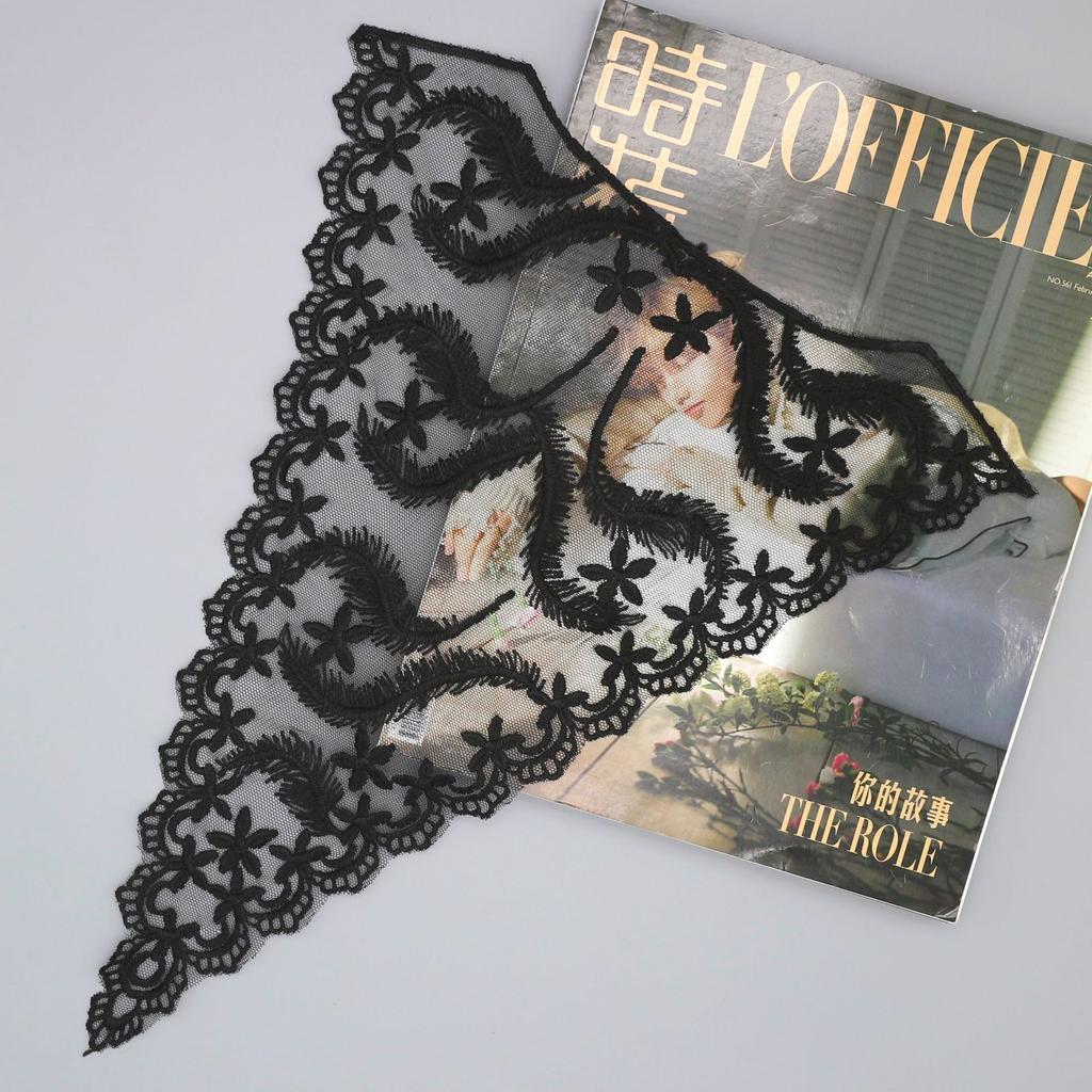 Water-Soluble Mesh Embroidery Milk Silk Flower, Hollow Bottoming Shirt, Back Set, Clothing Accessories, Triangular Accessories