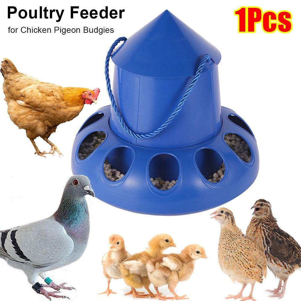 1Pcs 11 Holes Chicken Automatic Feeder Plastic Bird Feeding Bucket  for Chicken Pigeon Budgies