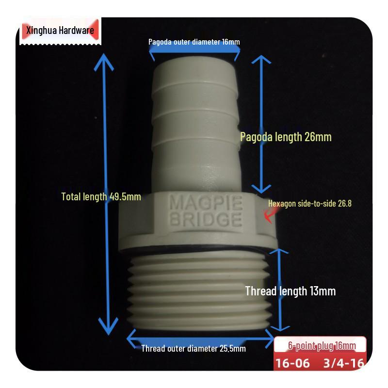POM Anti-Corrosion Plastic Steel Connector with Internal and External Threads for Water Pipes and Tanks