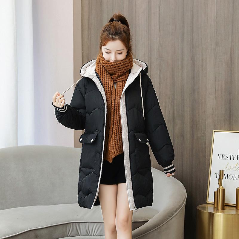 Down and Cotton Jacket Women's Winter Wear 2025 New Korean Version Loose Cotton Jacket Women's Mid-length Thickened Padded Jacket Jacket