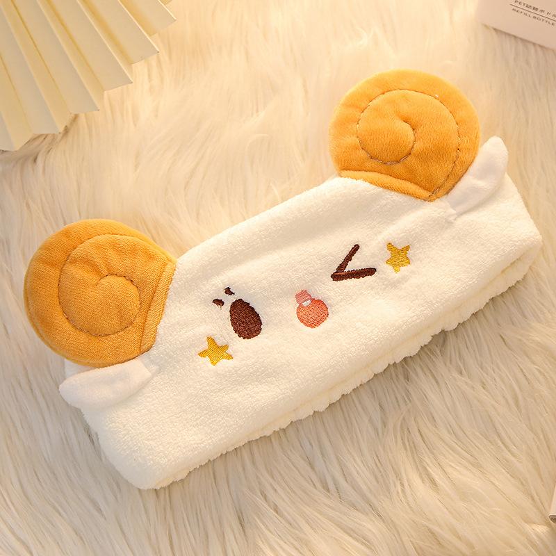 Cartoon Shepherd Star Ear Hair Tie, Face Wash Coral Velvet Headband, Makeup Remover, Hair Cover for Sale, Sprouting Accessories