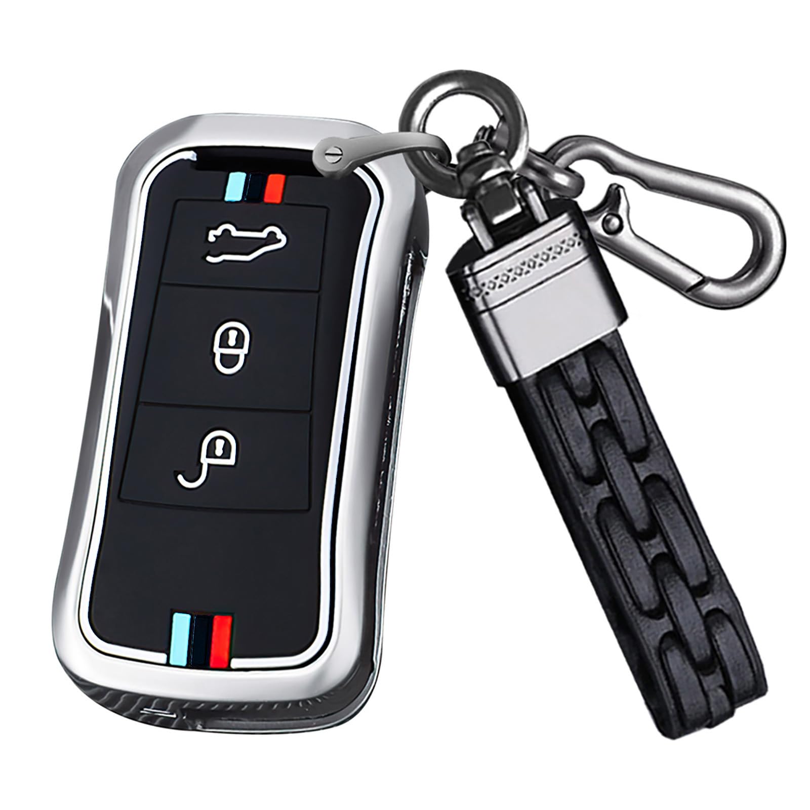Porsche Dedicated Key Case, Key Cover, Key Holder, Compatible with Porsche Cayenne, 1st Generation, Compatible with car genuine серебряный