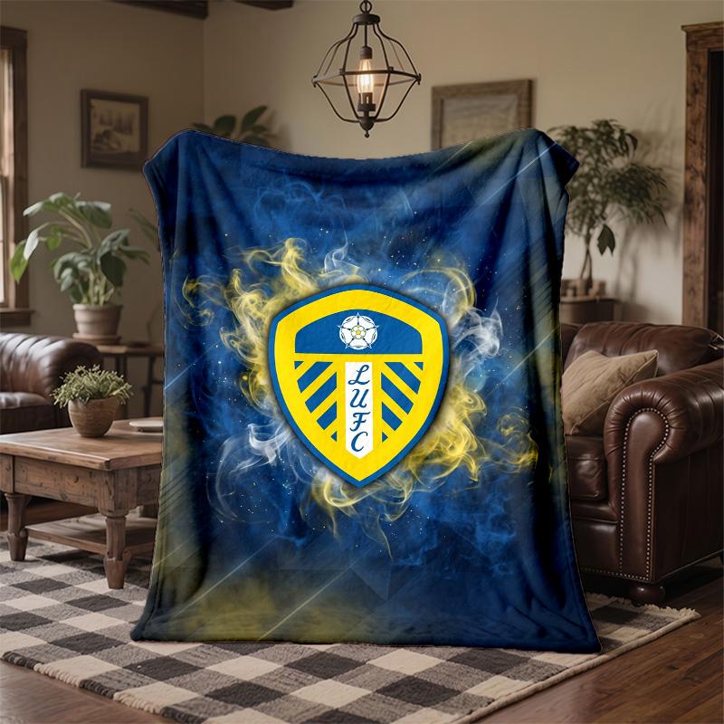 Coperta in Pile a Tema Leeds United Morbida e Accogliente in Peluche per Camera da Letto Divano Viaggio
