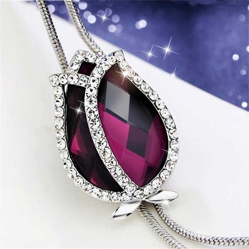 Charm Statement Crystal Pendant Bride Wedding Rhinestone Tassel Long Necklace Party Women Jewelry