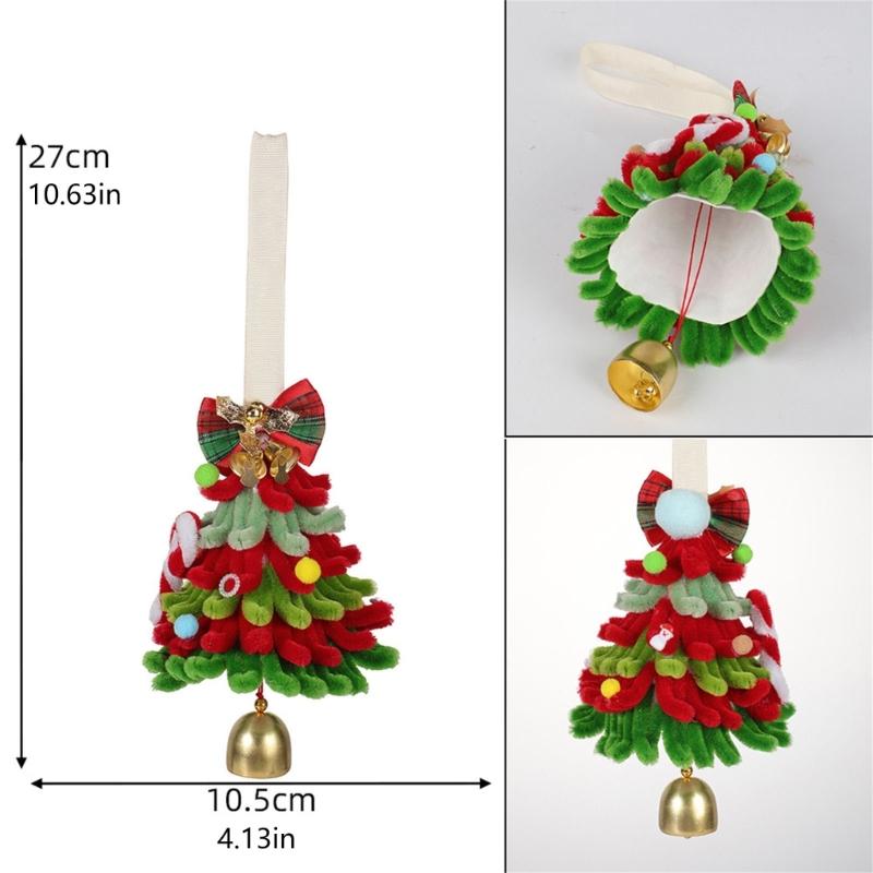 Holiday Tree Decors Ornament, Soft Plush Christmas Tree Hanging Accent With Fabric Loop for Indoor Window and Tree Display