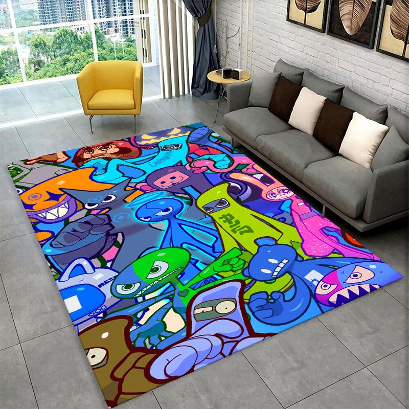 

3D R-Rainbows Friends Cartoon Game Carpet Rug for Bedroom Living Room Sofa Playroom Doormat Home Decor,Kid Area Rug Non-slip 40x60cm