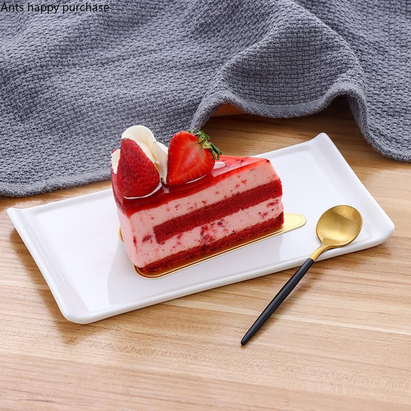 Prostokątny Talerz Ceramiczny Biały Talerz Obiadowy Talerze Zachodnie Zastawa Stołowa Restauracyjna Talerze do Sushi Forma do Ciasta Patera na Przekąski Patera na Owoce