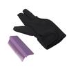 Luva de Barbeiro de 3 Dedos Luvas Resistentes ao Calor Fibras de Carbono de Nylon com Acessório de Pente Plano para Modelar Cabelo Preto