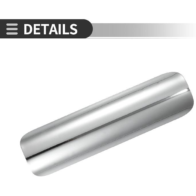 Motoforti Universal Motorcycle Exhaust Pipe Heat Shield Curved Motorbike Heat Insulation Cover, 226x60mm, Durable, Stainless Steel, Silver Tone, 1