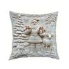 4Pcs Christmas Throw Pillow Cover White Santa Claus Snowman Xmas Tree Reindeer Cushion Cover Xmas Decorative Pillow Cover for Home Sofa Bed Couch