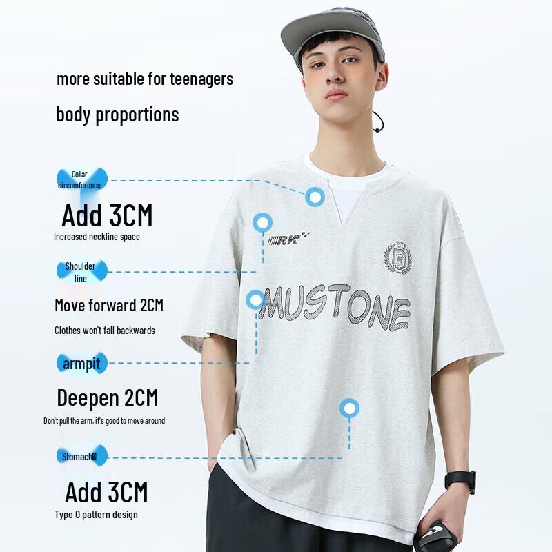 Boys Casual Alphabet Print Short Sleeve T-Shirt 180 серый