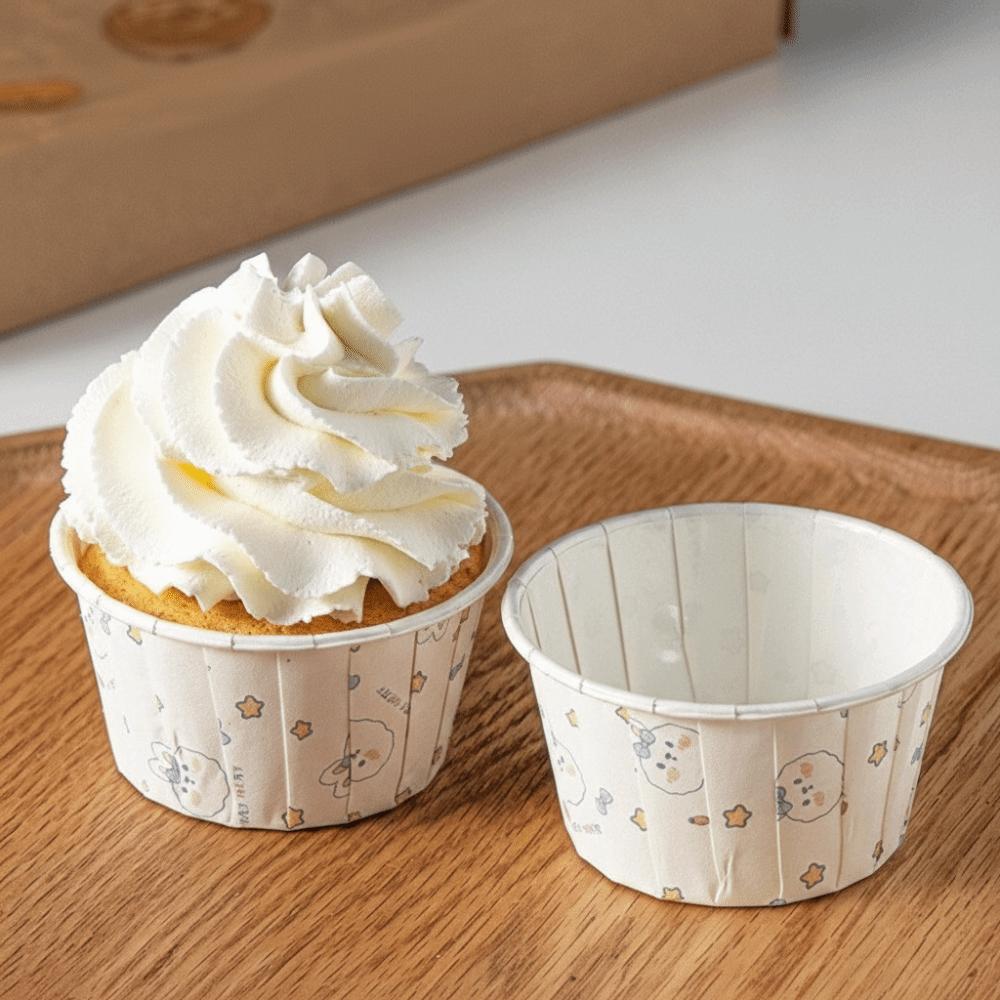 Heat Resistant Disposable Cupcake Cups Greaseproof Glossy Surface Baking Paper Mold No Lid Non-Stick Muffin Cups Home Kitchen