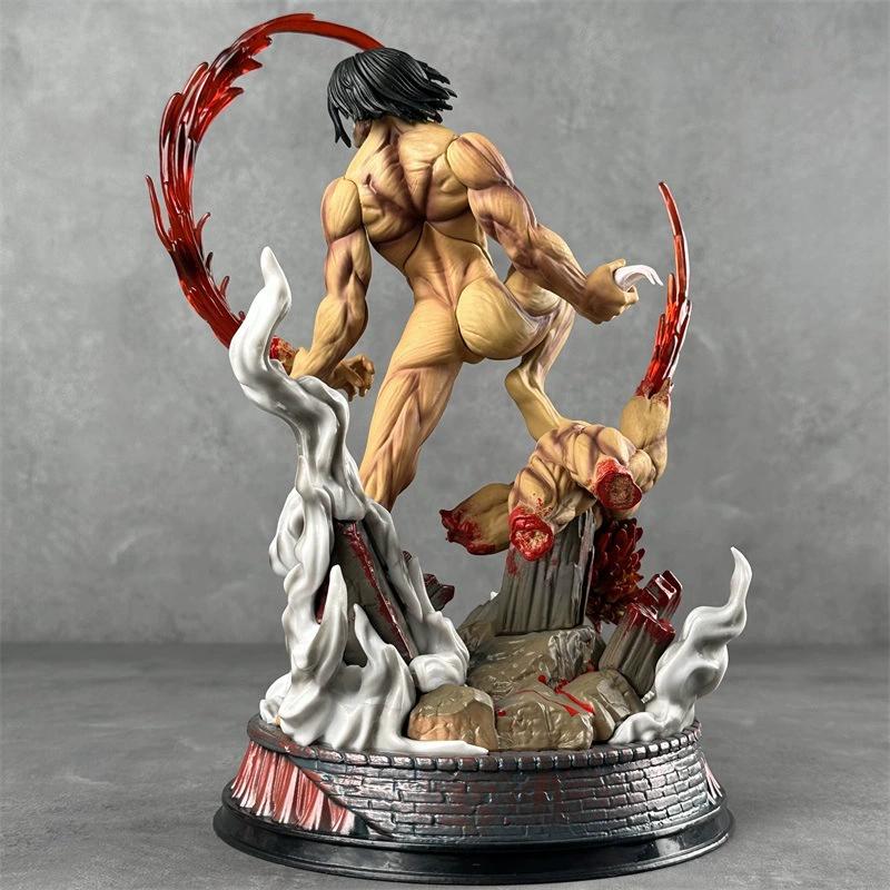 29cm Attack On Titan Titanification Eren Combat Form Figure Model Kit PVC Static Model Toy Collectible Ornament Boy Holiday Gift