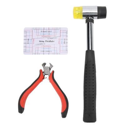 Set di Strumenti per Riparazione Chitarra Resistente agli Urti Manico Ergonomico con Kit Martello a Doppia Testa per Basso
