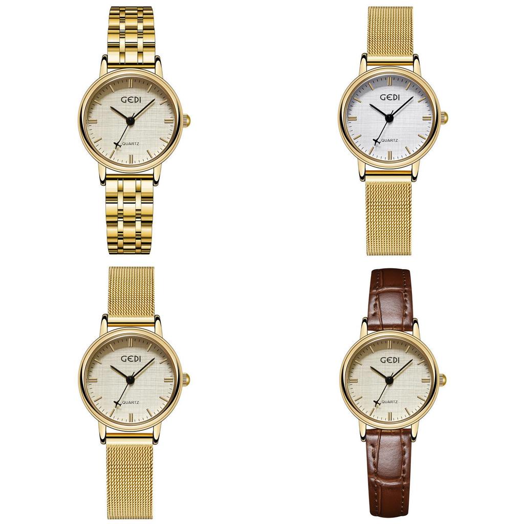Gedi Womens Quartz Watch With Leather Band Waterproof Fashion Timepiece For Elegant Wear