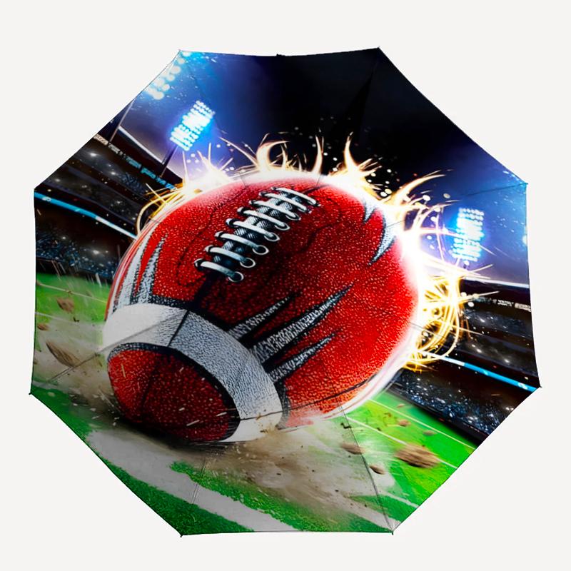 American football Theme Automatic Umbrella, Lightweight & Portable, 8 Rib, Perfect for Outdoor Travel, Birthdays, Christmas, Gifts.