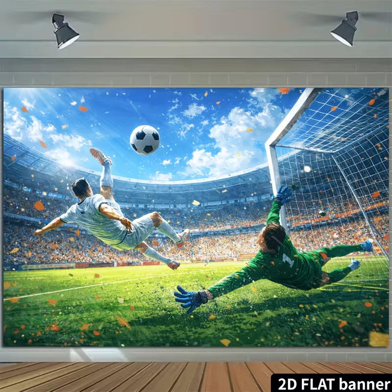 2D Fußballtorwart Kulisse, Fußball Fahrradkick Spieltag Dekoration