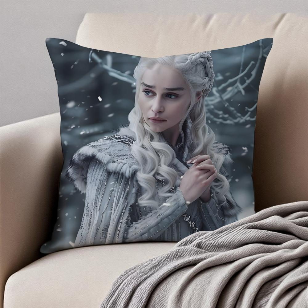 Fashion GGame Of Thrones TV icons Cushion Cover Pillowcase Antidustmite Invisible Zipper Short Plush Sofa Cushion