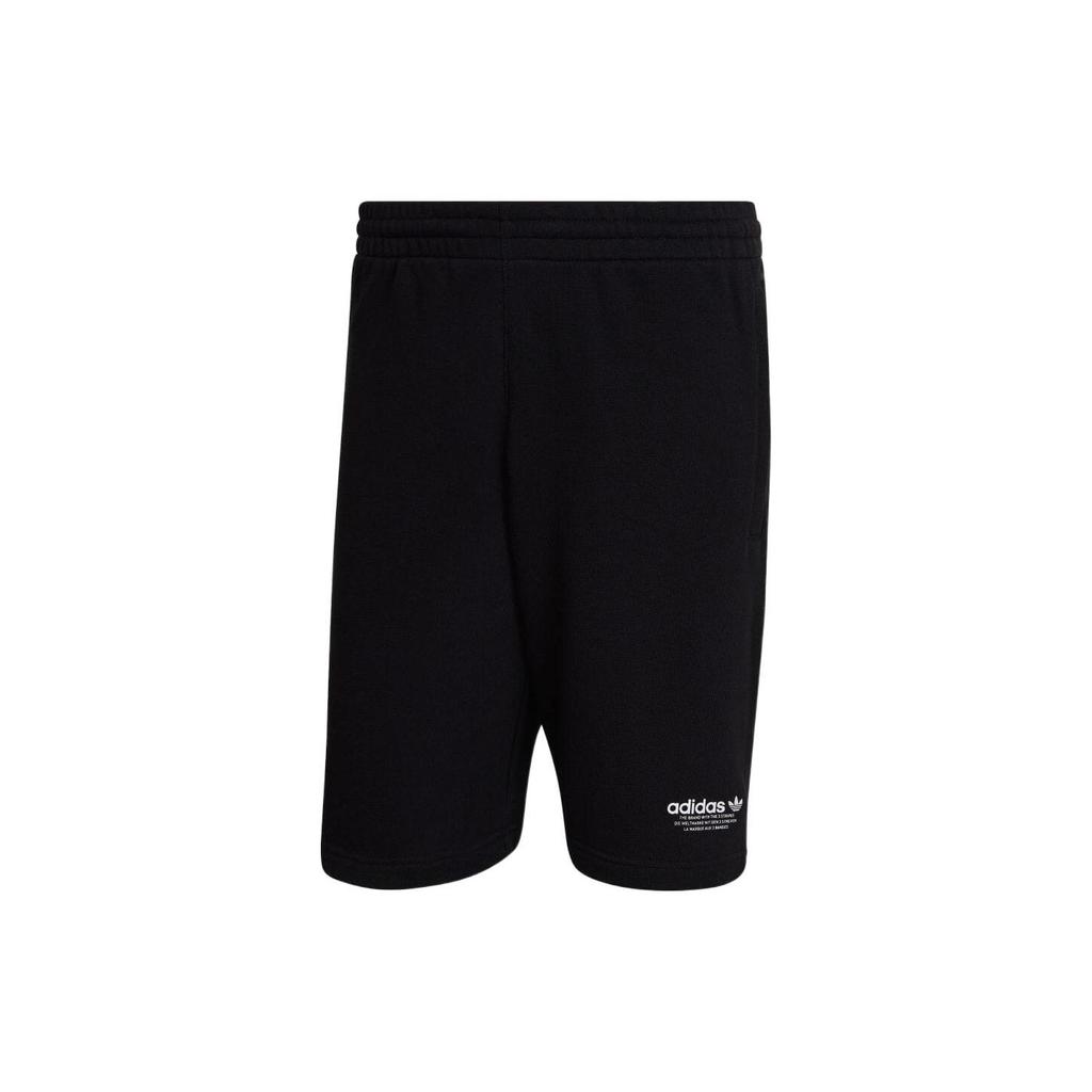 Adidas Originals Solid Logo Print Straight Leg Casual Sports Shorts Men Shorts Black HF4897