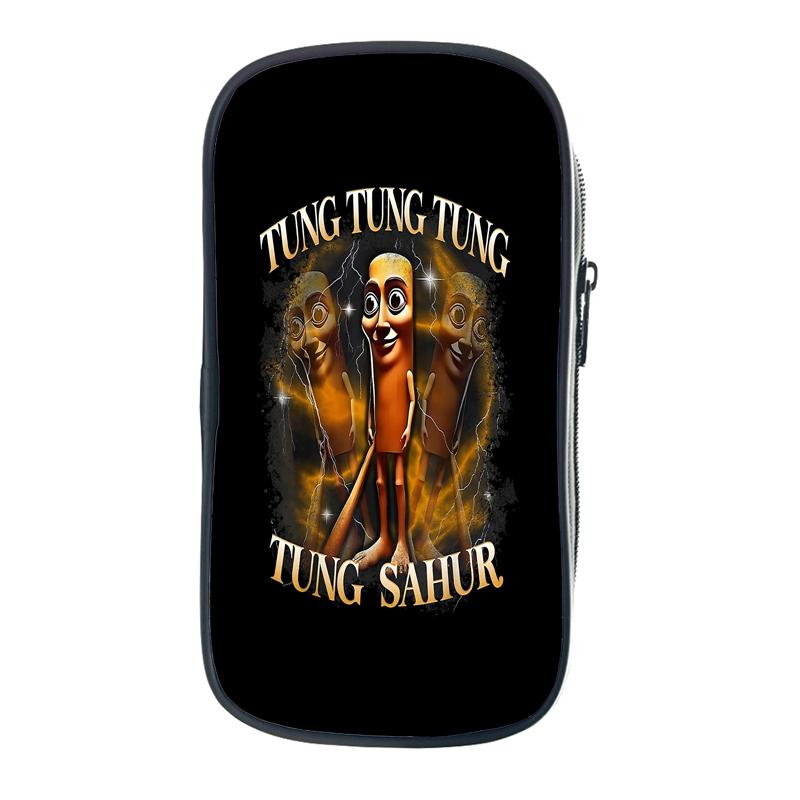 Tung Tung Tung Sahur Pencil Case Italian Brainrot Kids Pencil Bag Nylon Bombardiro Crocodilo Children School Supplies Stationery