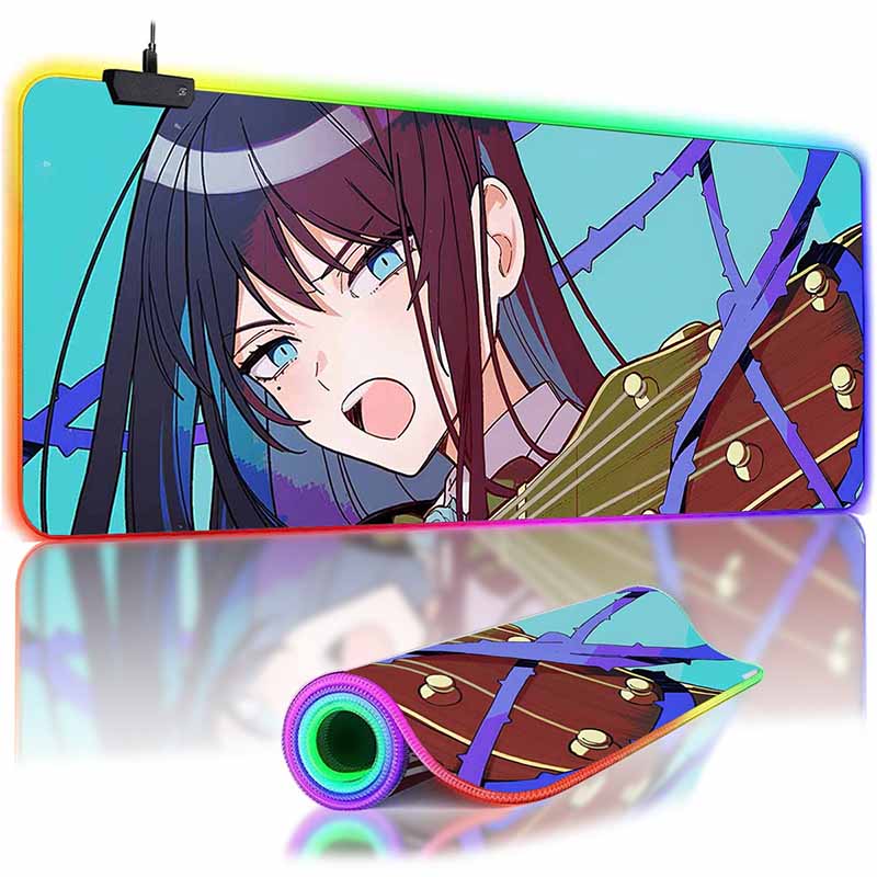 Kawii Anime LED Mousepad HD Print Virtual Idol  Gamers Desk Mat RGB Backlit Non-slip Mouse Pad XXL Keyboard PC Desk Pads