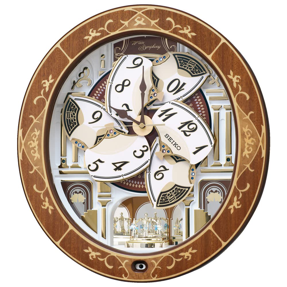 Seiko Clock Table Clock Natural Color Wood x x cm Radio Analog Karakuri Triple Selection Melody RE580B Clock/Wall 46.3 42.5 10.6