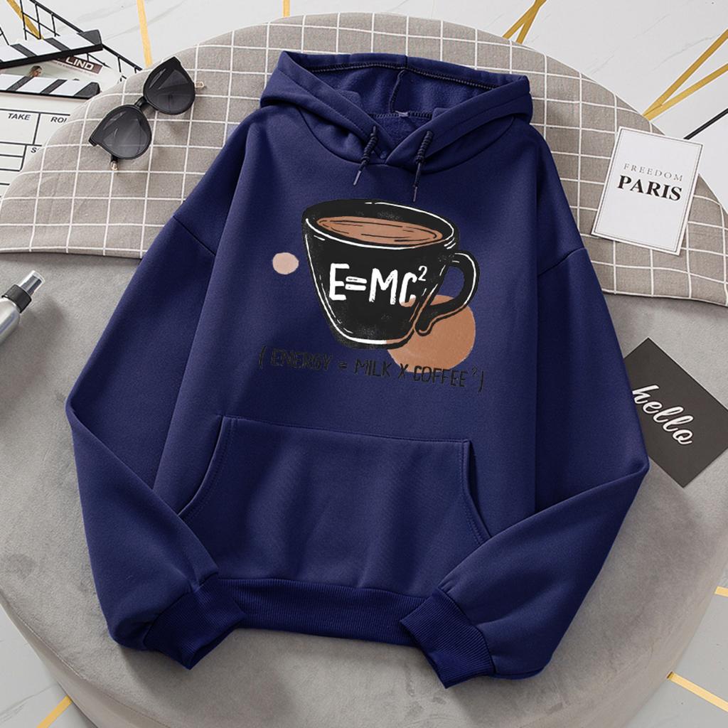 Emc Energy Milk Coffee Hoodies Women Comfortable Warm Hoodie Fashion Casual All Match Hoody Sports