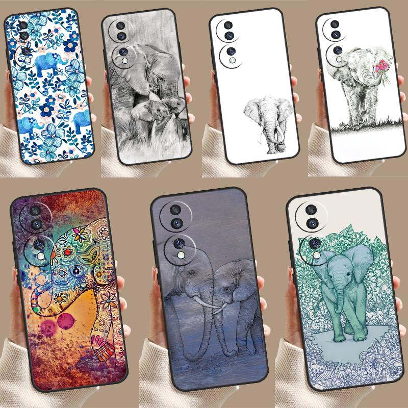 Cute Elephant Case For Honor X9a X8a X7a X6a X7 X8 X9 X9b X8b Honor 10 50 70 90 Lite Magic 6 5 Pro Cover