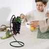 Steel Banana Holder – Modern Fruit Hanger Rack with Hooks for Kitchen Countertop (Black)