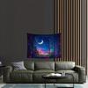 2D Flat Romantic Night Sky Window Wall Tapestry with Open Window Pink Roses  Moonlit Night Scene  SelfAdhesive Wallpaper