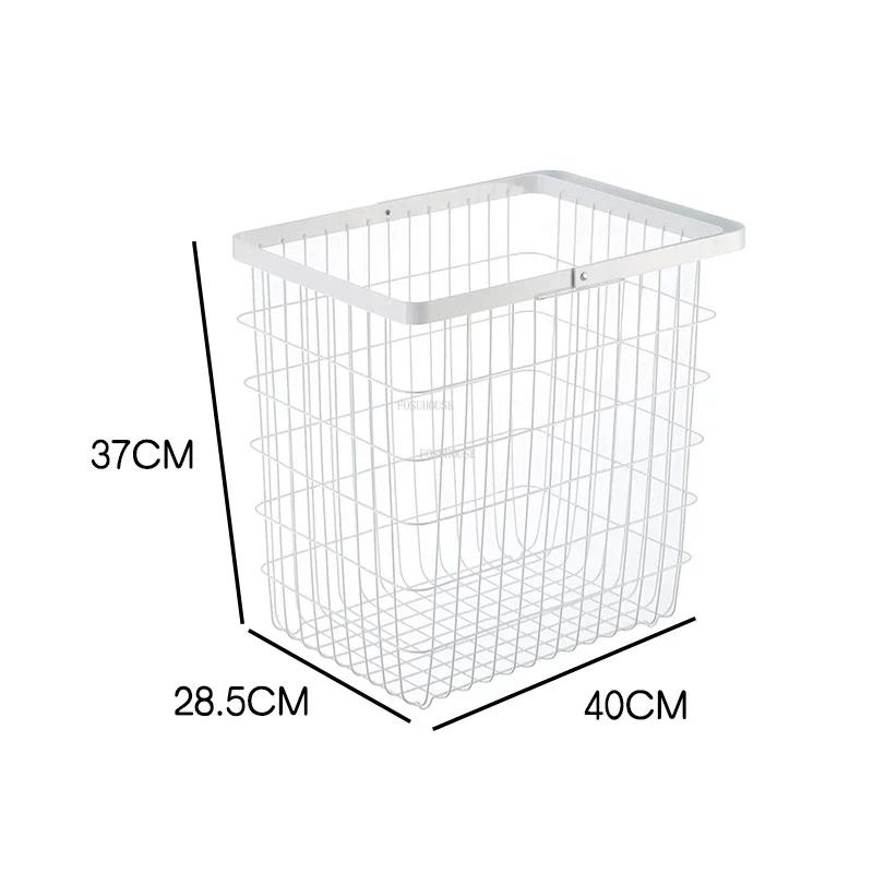 For Laundry Baskets Iron Dirty Clothes Basket with Wheels Change Clothes Basket Household Bathroom Double Layer Storage Shelf