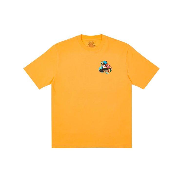 Palace National Flag Triangle Print Short Sleeve T-Shirt Unisex Tops Orange P20TS096