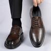 Leather shoes men's spring business dress high-end sense casual commuting leather soft sole black men's wedding groom shoes