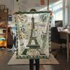 Paris Eiffel Tower Print Flannel Blanket, High Quality Comfortable for All Seasons, Home Decor, Warmth and Comfort, Perfect for Christmas Gifts91