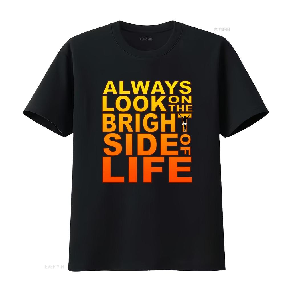 Monty Python Always Look On The Bright Side Of Life Brian T Shirt UW3I Vintage Washed Unisex Soft Comfortable Casual Slightly