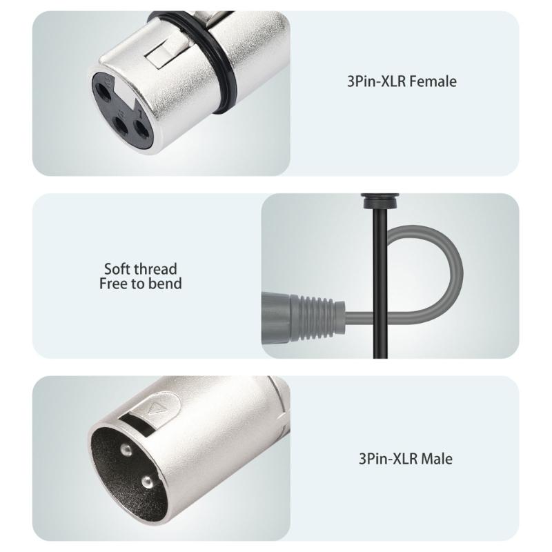 5pcs Professional 3Pin XLRs Male To 2Female Microphone Cable Adapter, Balanced Sound Splitter For Mixers And Speakers