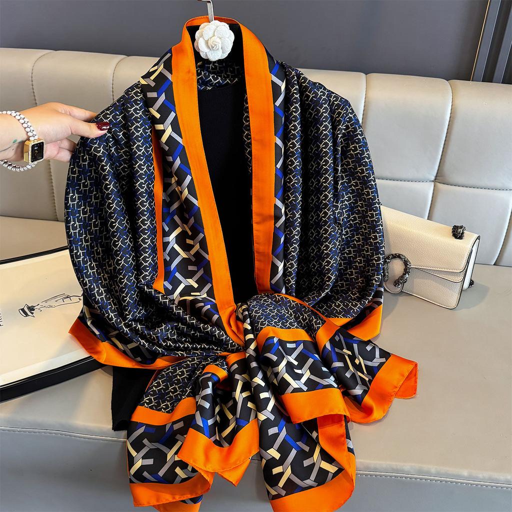 Women 180*90cm Fashion Beautiful Soft Silk Scarves Female Lady Shawl Hijab Wrap Foulard Bandanna Muffler Beach Pareo